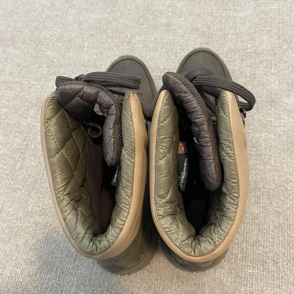 The North Face Snow‎ Boots Mens Size 11.5 Brown Leather Winter NF0A3314 Gorpcore